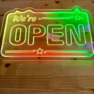 LED Open Sign‎ Business Store Window Display Light Multi Color -NIB-